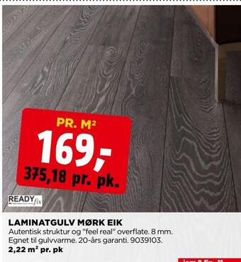 jem & fix Laminatgulv mørk eik tilbud