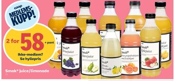 Coop Extra Smak* juice/limonade tilbud