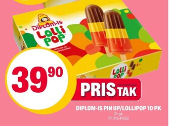 Coop Extra DIPLOM-IS PIN UP/LOLLIPOP 10 PK tilbud