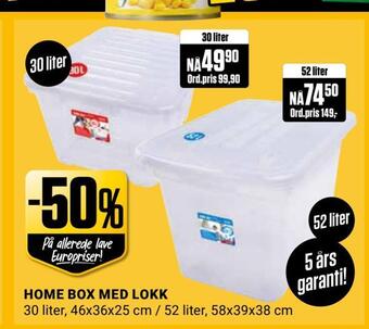 Europris Home box med lokk tilbud