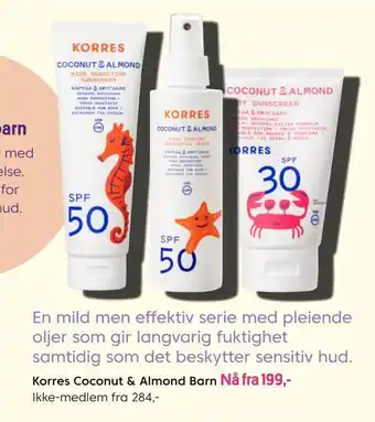 VITA Korres coconut & almond barn tilbud