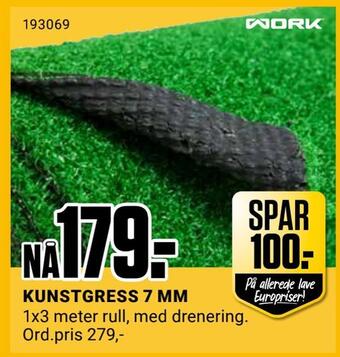 Europris Kunstgress 7 mm tilbud
