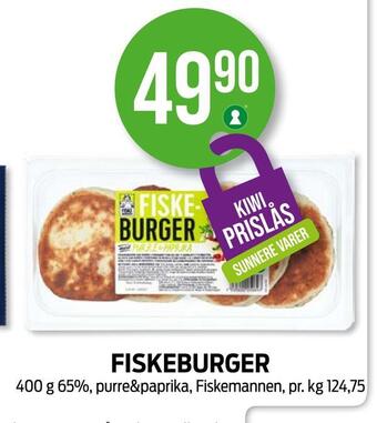 Kiwi Fiskeburger tilbud