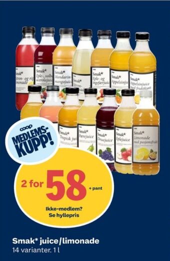 Coop Obs Smak juice tilbud