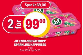 Coop Extra JIF ENGANGSVÅTMOPP SPARKLING HAPPINESS tilbud