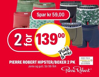 Coop Extra PIERRE ROBERT HIPSTER/BOXER 2 PK tilbud