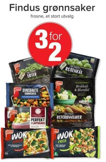 Spar Findus grønnsaker tilbud