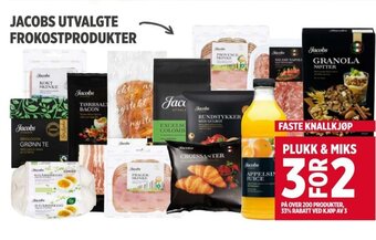 Meny JACOBS UTVALGTE FROKOSTPRODUKTER tilbud