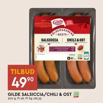 Coop Mega Gilde salsiccia/chili & ost tilbud