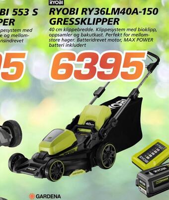Coop Byggmix Ryobi ry36lm40a-150 gressklipper tilbud