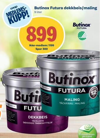 Coop Byggmix Butinox futura dekkbeis/maling tilbud