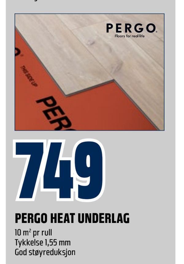 Pergo heat underlag tilbud hos Obs Bygg