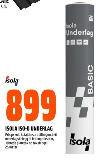 Obs Bygg Isola iso-d underlag tilbud
