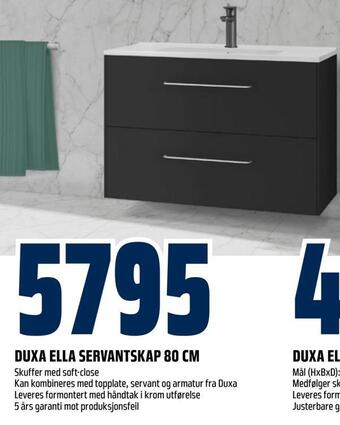 Obs Bygg Duxa ella servantskap 80 cm tilbud