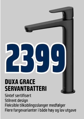 Obs Bygg Duxa grace servantbatteri tilbud