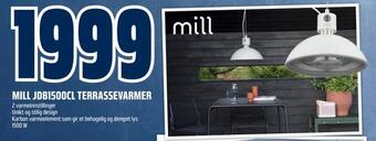 Obs Bygg Mill jdb1500cl terrassevarmer tilbud