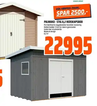 Obs Bygg Palmako - stig 8,2 redskapsbod tilbud