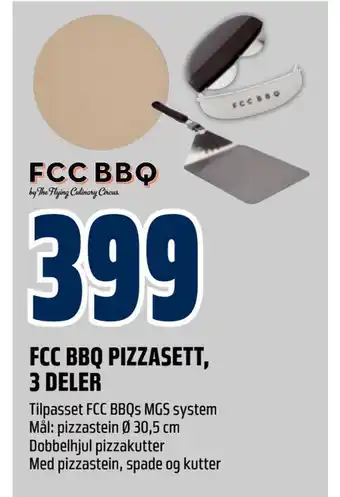 Obs Bygg Fcc bbq pizzasett, 3 deler tilbud