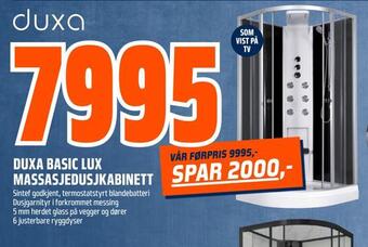 Obs Bygg Duxa basic lux massasjedusjkabinett tilbud