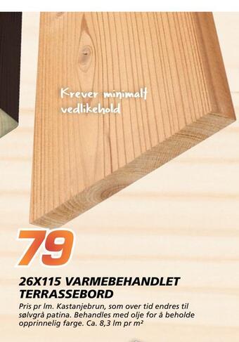 Coop Byggmix 26x115 varmebehandlet terrassebord tilbud