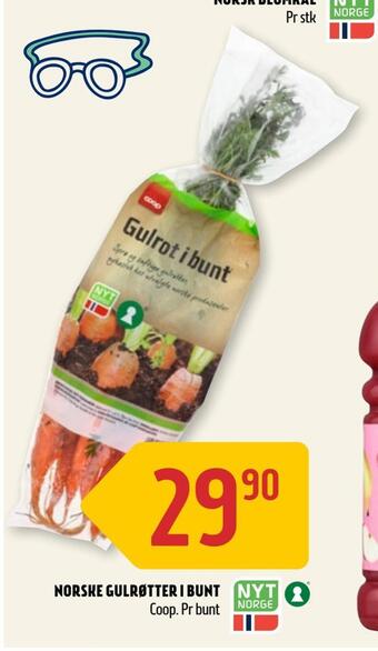 Coop Prix Norske gulrøtter i bunt tilbud