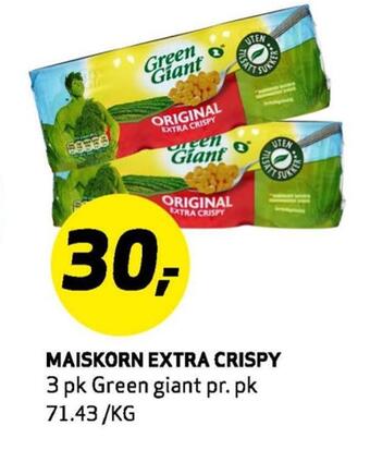 Bunnpris Maiskorn extra crispy tilbud