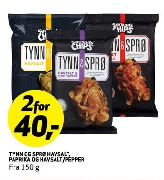 Bunnpris Tynn og havsalt, og havsalt/pepper tilbud