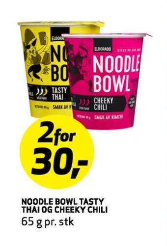 Bunnpris Noodle bowl tasty thai og cheeky chili tilbud