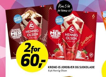 Bunnpris Krone-is jordbær og sjokolade tilbud