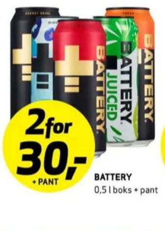 Bunnpris Battery energidrikk tilbud