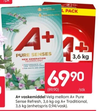 Rusta A+ vaskepulver tilbud