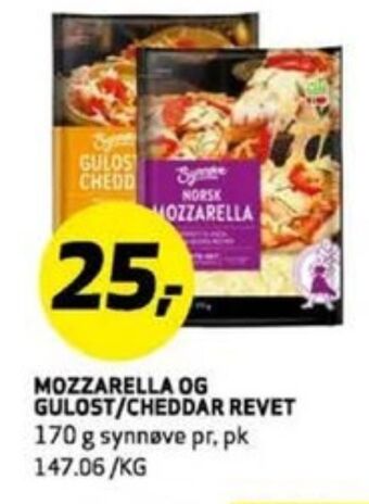 Bunnpris Synnøve finden revet ost tilbud