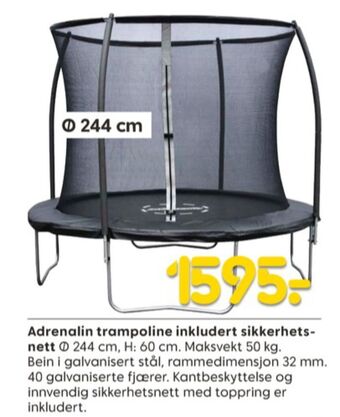 Rusta Adrenalin advanced trampoline tilbud