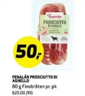 Bunnpris Finsbråten prosciutto di agnello tilbud