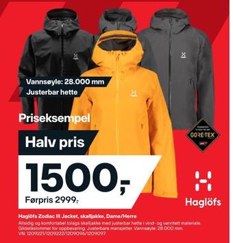 XXL Sport Haglöfs zodiac iii jacket, skalljakke, dame/herre tilbud