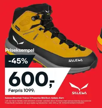 XXL Sport Salewa mountain trainer 2 powertex mid boot, fjellsko, barn tilbud