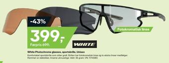 XXL Sport White photochrome glasses, sportsbrille, unisex tilbud
