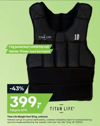 XXL Sport Titan life weight vest 10 kg, vektvest tilbud