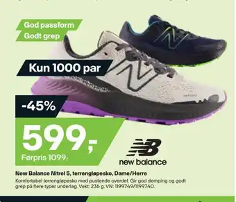 XXL Sport New balance nitrel 5, terrengløpesko, dame/herre tilbud