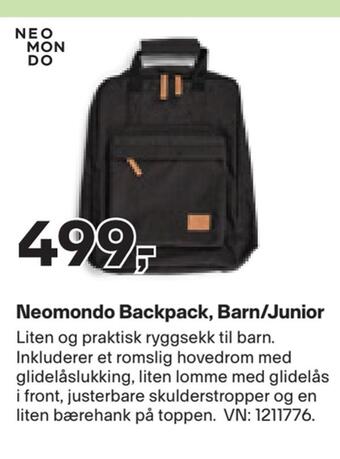 XXL Sport Neomondo backpack, barn/junior tilbud