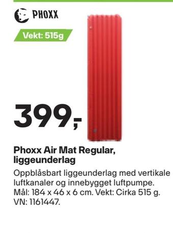 XXL Sport Phoxx air mat regular, liggeunderlag tilbud