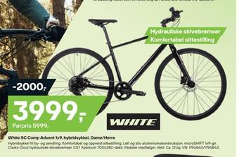 XXL Sport White sc comp advent 1x9, hybridsykkel, dame/herre tilbud