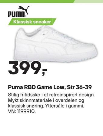 XXL Sport Puma rbd game low, str 36-39 tilbud