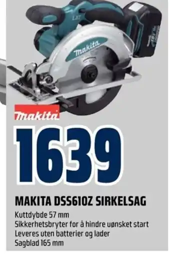 Coop Obs MAKITA DSS610Z SIRKELSAG tilbud