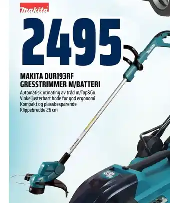 Coop Obs MAKITA DUR193RF GRESSTRIMMER M/BATTERI tilbud