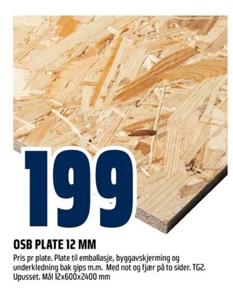 Coop Obs OSB PLATE 12 MM tilbud
