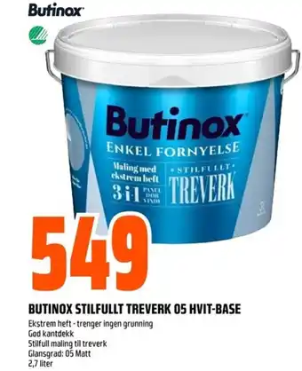 Coop Obs BUTINOX STILFULLT TREVERK 05 HVIT-BASE tilbud