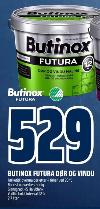 Coop Obs BUTINOX FUTURA DØR OG VINDU tilbud