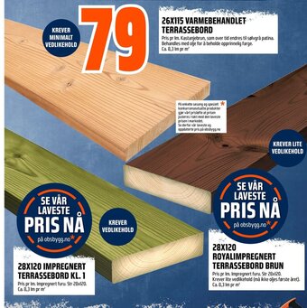Coop Obs 26X115 VARMEBEHANDLET TERRASSEBORD tilbud