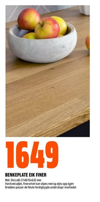 Coop Obs BENKEPLATE EIK FINER tilbud
